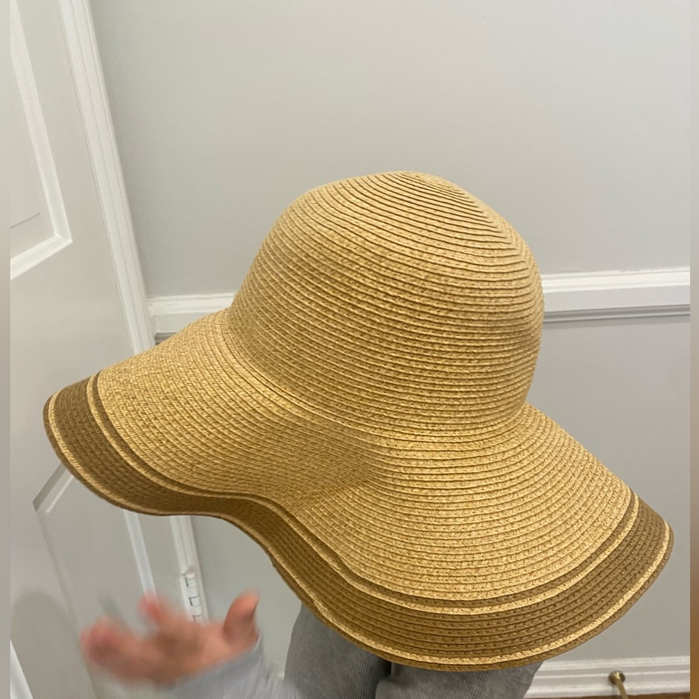 Straw woven weave large flap hat floppy